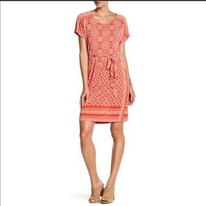 Lucky Brand Belted Print Tee Boho Dress